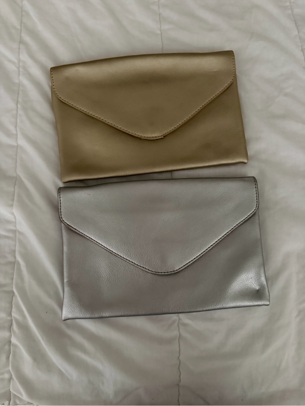 Banana Republic Metallic Gold and Silver Envelope Clutches